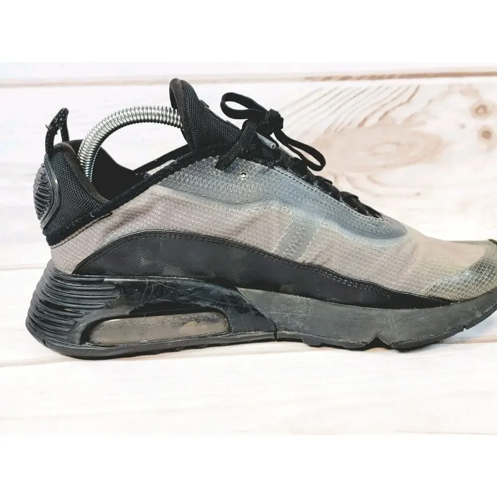 Nike Air Max 2090 Mens 10 Black Metallic Silver BV9977-001 Running Shoes